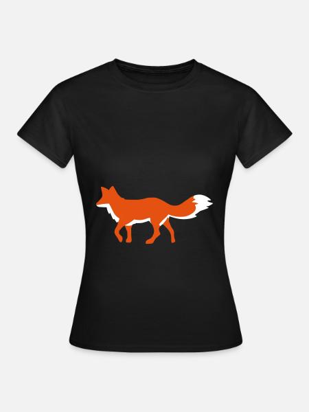 Fox / Renard / Fuchs - Frauen T-Shirt - Schwarz