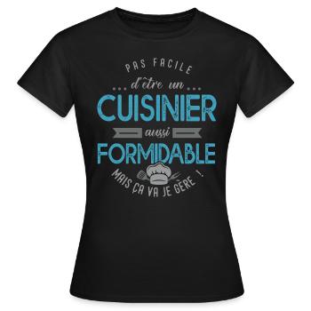 cuisinier formidable Cadeau papa cuisine - T-shirt Femme - noir - Devant - AI Model Female 172 dark (172cm)