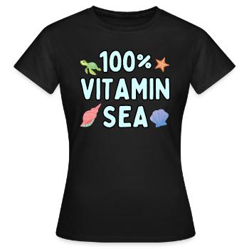100% vitamine mer - T-shirt Femme - noir - Devant - AI Model Female 172 dark (172cm)