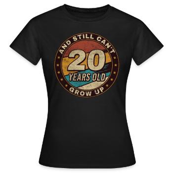Cadeau 20e anniversaire Rétro 20e anniversaire - T-shirt Femme - noir - Devant - AI Model Female 172 dark (172cm)