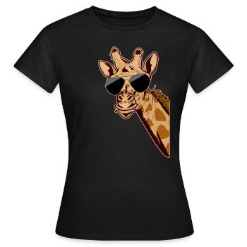 Angry giraffe safari africa savanna zoo keeper zoo - Women's T-Shirt - black - Front - AI Model Female 172 dark (172cm)