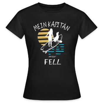 SUP mit Hund - Kapitän Stand up Paddle Geschenk - Frauen T-Shirt - Schwarz - Vorne - AI Model Female 172 dark (172cm)