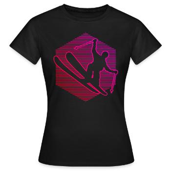 Freestyle Ski Ski Jumping Damen Slopestyle - Frauen T-Shirt - Schwarz - Vorne - AI Model Female 172 dark (172cm)