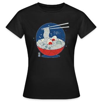Great Ramen Wave / Great Ramen Wave vintage / aliments - T-shirt Femme - noir - Devant - AI Model Female 172 dark (172cm)