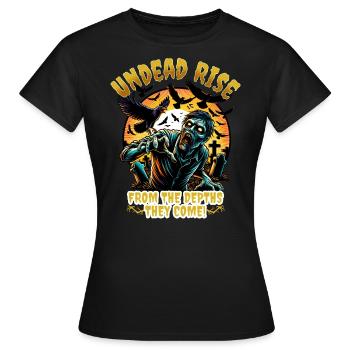 Horror - Zombie Undead Rise - Frauen T-Shirt - Schwarz - Vorne - AI Model Female 172 dark (172cm)