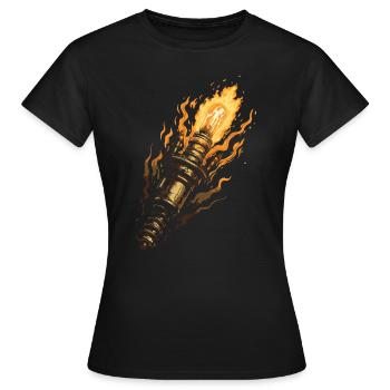 Burning Spark Plug for Car Tuning Gasoline Brothers - Women's T-Shirt - black - Front - AI Model Female 172 dark (172cm)