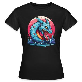 Zorn des glasierten Donut Drachen - Frauen T-Shirt - Schwarz - Vorne - AI Model Female 172 dark (172cm)