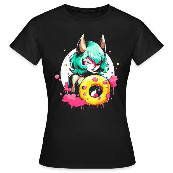 Die die Teufelin des glasierten Donuts - Frauen T-Shirt - Schwarz - Vorne - AI Model Female 172 dark (172cm)
