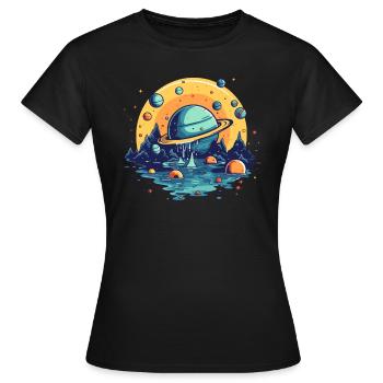 The Universe Is Liquid - Women's T-Shirt - black - Front - AI Model Female 172 dark (172cm)