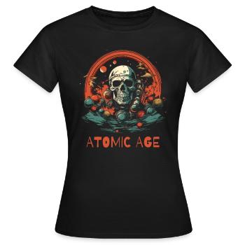 Atomares Zeitalter Totenkopf - Frauen T-Shirt - Schwarz - Vorne - AI Model Female 172 dark (172cm)