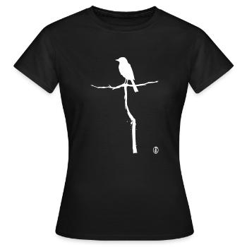 Vogel auf einem Ast - Frauen T-Shirt - Schwarz - Vorne - AI Model Female 172 dark (172cm)