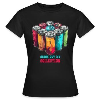 Energie Kollektionvon Soda-Dosen Koffein-Getränken - Frauen T-Shirt - Schwarz - Vorne - AI Model Female 172 dark (172cm)