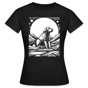 Chien de ciel étoilé - T-shirt Femme - noir - Devant - AI Model Female 172 dark (172cm)