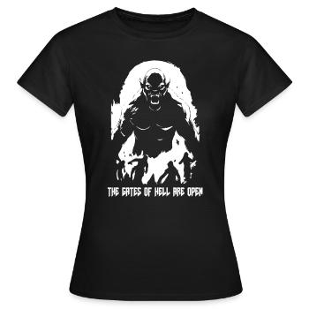 The of hell are open - Women's T-Shirt - black - Front - AI Model Female 172 dark (172cm)