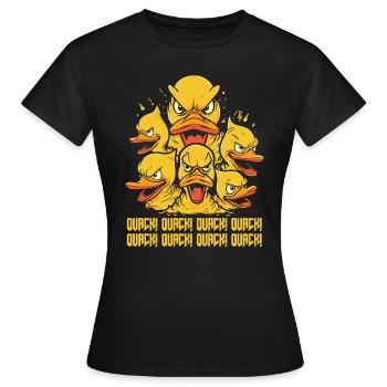 Quack! Wütende Gummi-Enten des Untergangs - Frauen T-Shirt - Schwarz - Vorne - AI Model Female 172 dark (172cm)