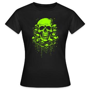 Les crânes verts visqueux abondent - T-shirt Femme - noir - Devant - AI Model Female 172 dark (172cm)