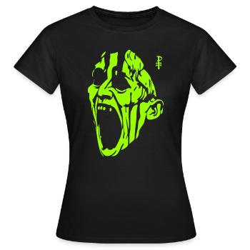 L’homme monstre vert hurlant - T-shirt Femme - noir - Devant - AI Model Female 172 dark (172cm)