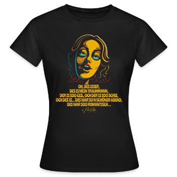Toni dit : "Cet homme est l'homme de mes rêves" - T-shirt Femme - noir - Devant - AI Model Female 172 dark (172cm)