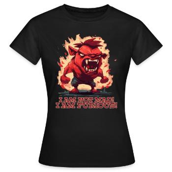 Je ne suis pas en colère, je suis en colère, diable - T-shirt Femme - noir - Devant - AI Model Female 172 dark (172cm)