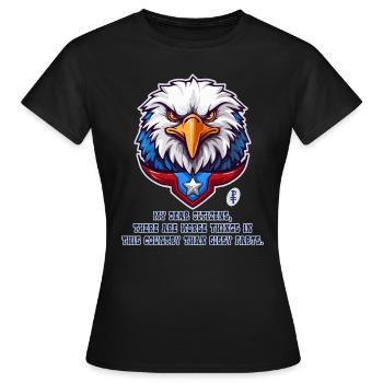 Discours de l’aigle à la nation - T-shirt Femme - noir - Devant - AI Model Female 172 dark (172cm)