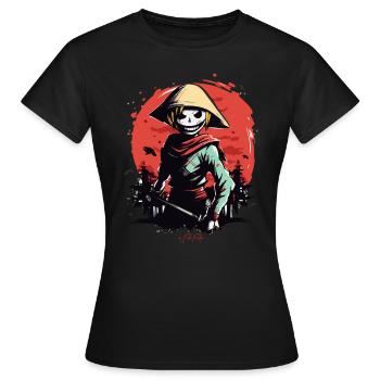 Schlanker Reisbauer Zombie Samurai - Frauen T-Shirt - Schwarz - Vorne - AI Model Female 172 dark (172cm)