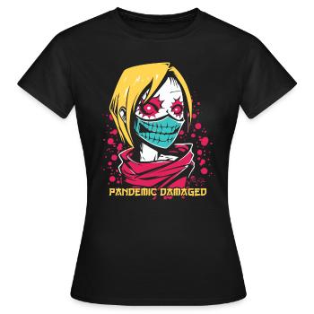 Fille zombie manga anime endommagée par une pandémie - T-shirt Femme - noir - Devant - AI Model Female 172 dark (172cm)