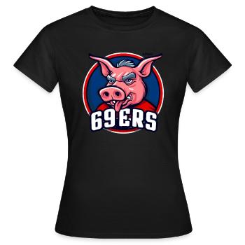 69ers : Cochon sans vergogne - T-shirt Femme - noir - Devant - AI Model Female 172 dark (172cm)