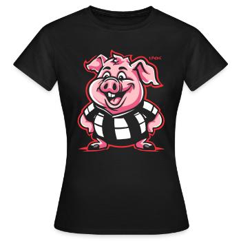 Eine Überraschung, molliges rundes Schwein - Frauen T-Shirt - Schwarz - Vorne - AI Model Female 172 dark (172cm)