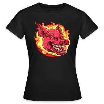 Very intense fireball pig - Women's T-Shirt - black - Front - AI Model Female 172 dark (172cm)