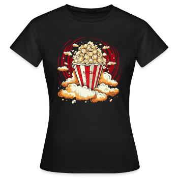 Maïs soufflé brillant - T-shirt Femme - noir - Devant - AI Model Female 172 dark (172cm)