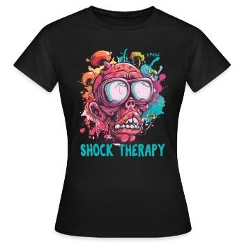 Shock Therapy Crazy Guy Skull - Women's T-Shirt - black - Front - AI Model Female 172 dark (172cm)