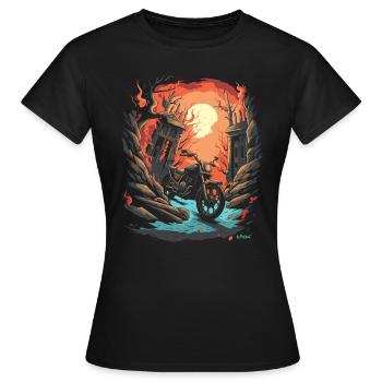 Moto motard de minuit - T-shirt Femme - noir - Devant - AI Model Female 172 dark (172cm)