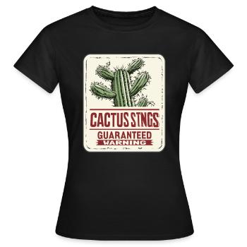 Piqûres de cactus garanties : Attention ! - T-shirt Femme - noir - Devant - AI Model Female 172 dark (172cm)