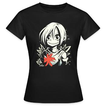La sympathique fille d'anime - T-shirt Femme - noir - Devant - AI Model Female 172 dark (172cm)