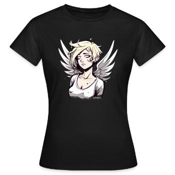 Anime alternatif Angel Girl - T-shirt Femme - noir - Devant - AI Model Female 172 dark (172cm)