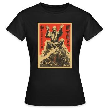Parodie d’affiche de film d’action japonais : Shaolin Zen - T-shirt Femme - noir - Devant - AI Model Female 172 dark (172cm)