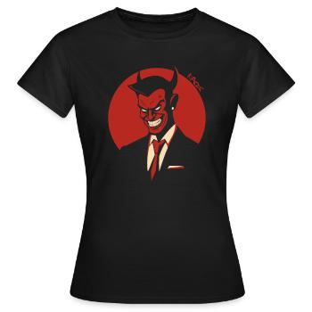 Satan Devil: A Logo of an Evil Corporation - Women's T-Shirt - black - Front - AI Model Female 172 dark (172cm)