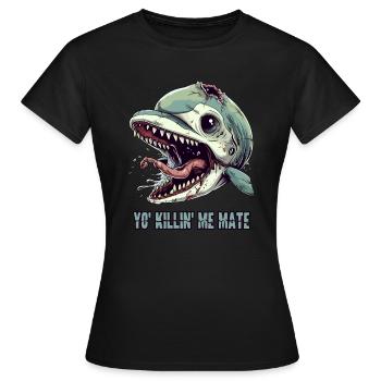 Plainte du dauphin zombie - T-shirt Femme - noir - Devant - AI Model Female 172 dark (172cm)