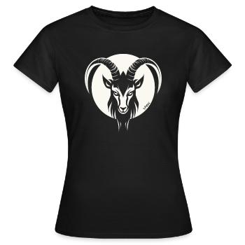 Le motif d’un bouc, d’un bouc - T-shirt Femme - noir - Devant - AI Model Female 172 dark (172cm)