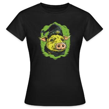 Robin Pig et la Confrérie - T-shirt Femme - noir - Devant - AI Model Female 172 dark (172cm)