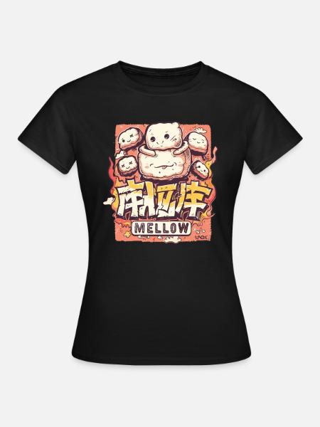 Sanfte Marshmallows im Kawaii-Stil - Frauen T-Shirt - Schwarz