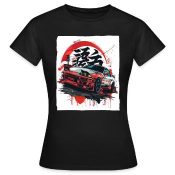 Straßenrennen mit japanischen JDM-Autos der 90er - Frauen T-Shirt - Schwarz - Vorne - AI Model Female 172 dark (172cm)
