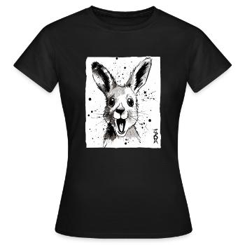 Encre et kangourou - T-shirt Femme - noir - Devant - AI Model Female 172 dark (172cm)