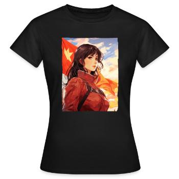 Propagande beauté : Filles socialistes - T-shirt Femme - noir - Devant - AI Model Female 172 dark (172cm)
