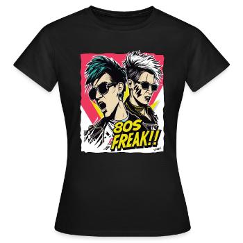 Pop music culture and 80s freak - Women's T-Shirt - black - Front - AI Model Female 172 dark (172cm)