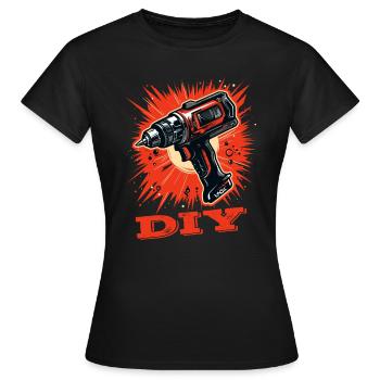 Do It Yourself : Tournevis sans fil, artisan - T-shirt Femme - noir - Devant - AI Model Female 172 dark (172cm)