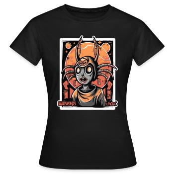 Rêve ultime : Illusion du chaos et de l’horreur - T-shirt Femme - noir - Devant - AI Model Female 172 dark (172cm)