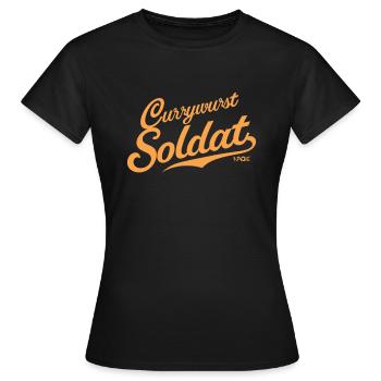 Currywurst Soldier - T-shirt Femme - noir - Devant - AI Model Female 172 dark (172cm)