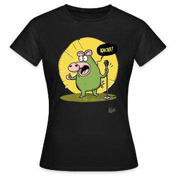 Lustiges Schwein: Comedy und Kacke - Frauen T-Shirt - Schwarz - Vorne - AI Model Female 172 dark (172cm)