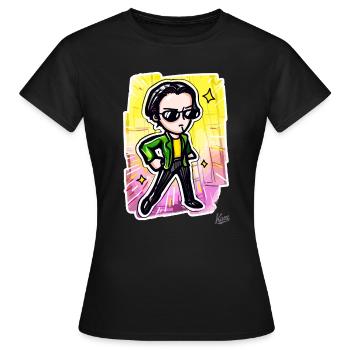 Der coole Typ aus dem Matrix-Film - Frauen T-Shirt - Schwarz - Vorne - AI Model Female 172 dark (172cm)